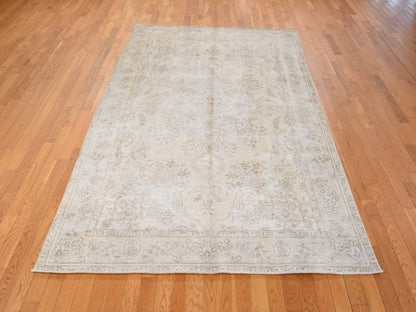 Persian White Wash Vintage & Silver Wash hand-knotted wool rug in Ivory, 6'3" x 9'5", SKU O078884 (view 3)