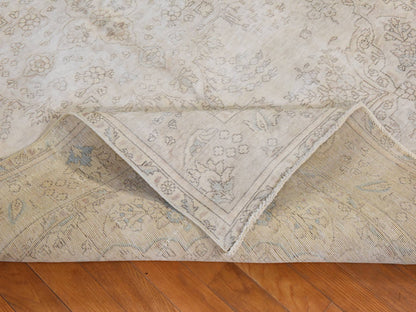 Persian White Wash Vintage & Silver Wash hand-knotted wool rug in Ivory, 6'3" x 9'5", SKU O078884 (view 8)