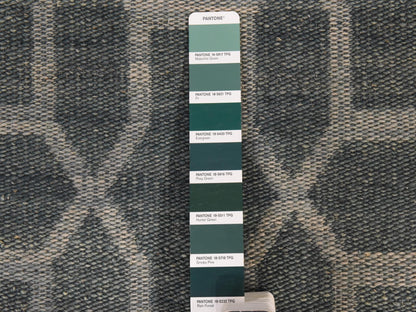 Kilim Flatweave hand-knotted wool runner in Green, 2'7" x 9'8", SKU O078885 (view 4)