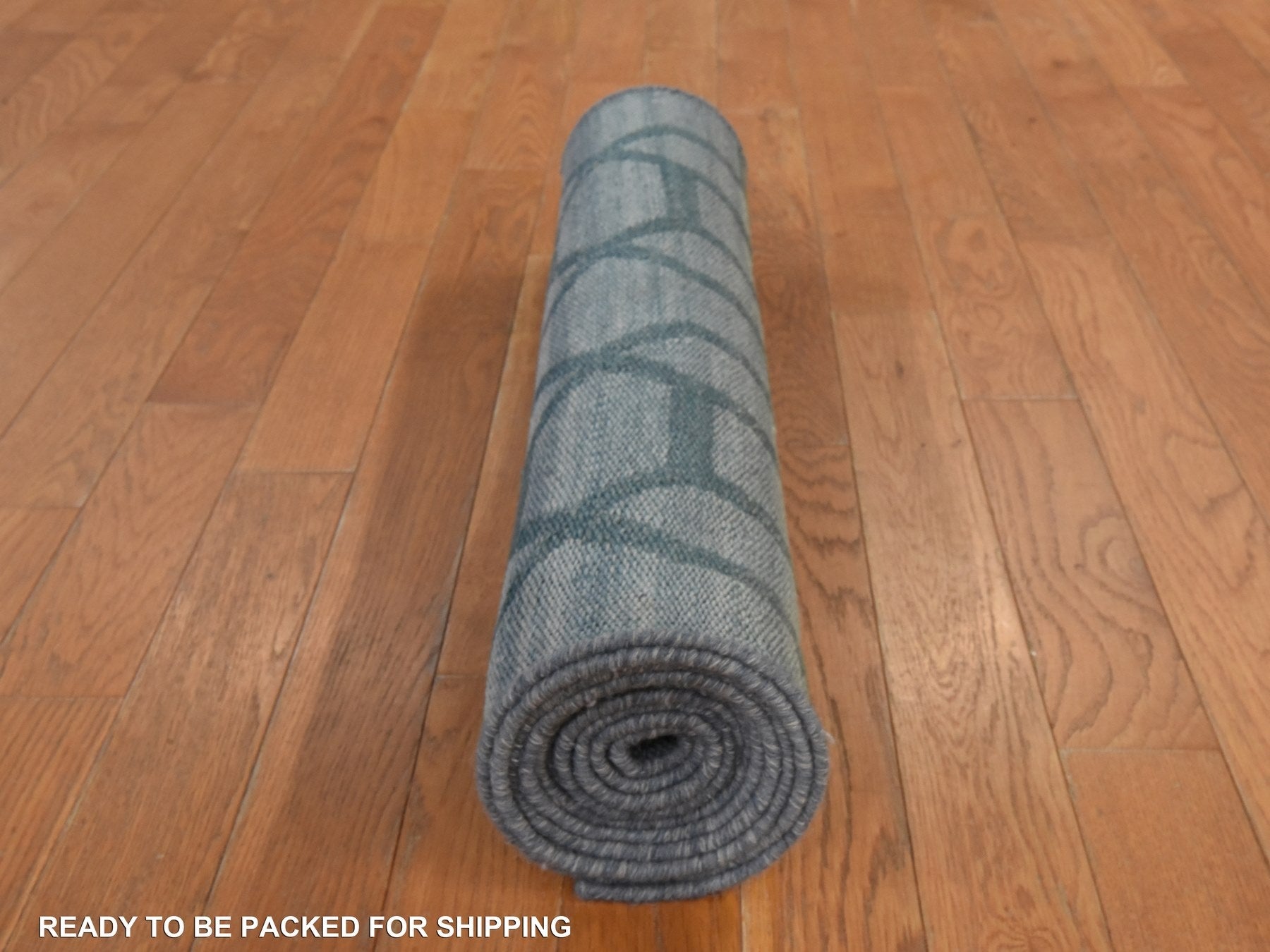 Kilim Flatweave hand-knotted wool runner in Green, 2'7" x 9'8", SKU O078885 (view 7)