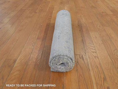 Modern / Contemporary hand-knotted wool/silk rug in Beige, 3' x 5', SKU O078886 (view 7)