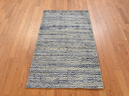 Modern / Contemporary hand-knotted wool rug in Blue, 3' x 5', SKU O078887 (view 2)
