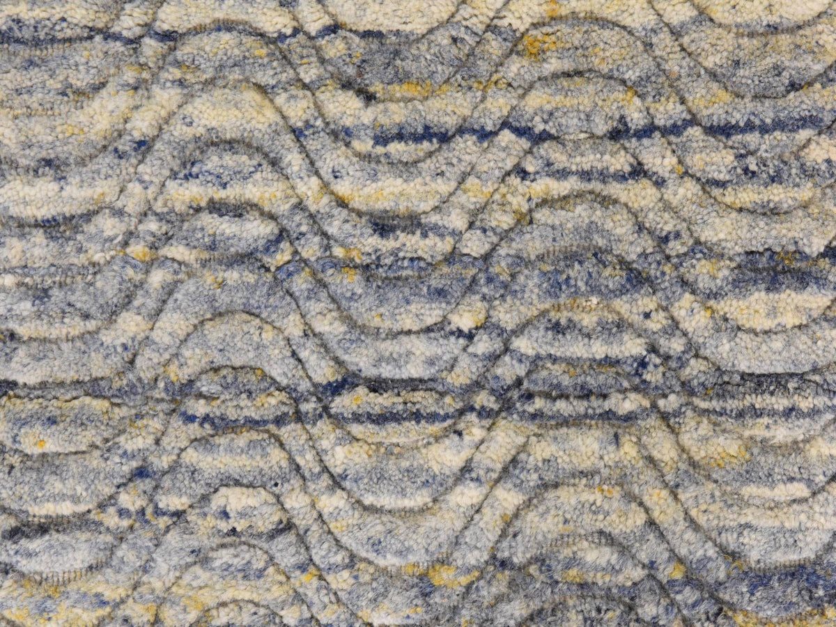 Modern / Contemporary hand-knotted wool rug in Blue, 3' x 5', SKU O078887 (view 3)