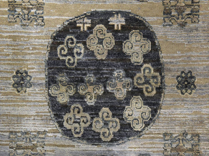 Khotan Khotan hand-knotted wool/silk rug in Gray, 3' x 5'2", SKU O078888 (view 3)