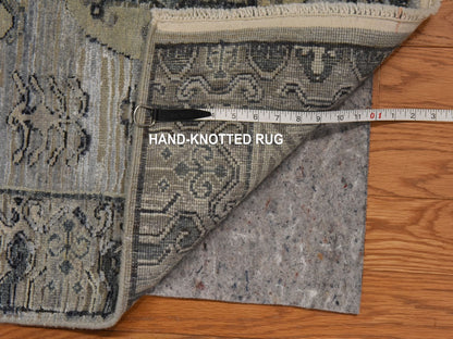 Khotan Khotan hand-knotted wool/silk rug in Gray, 3' x 5'2", SKU O078888 (view 5)
