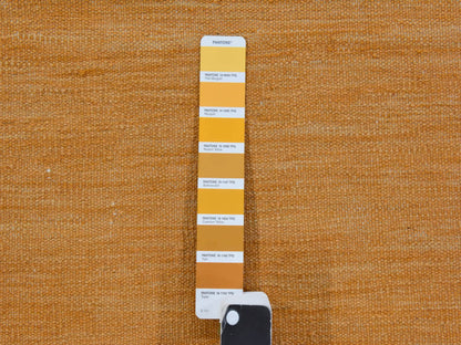Kilim Flatweave hand-knotted wool runner in Orange, 2'6" x 6'8", SKU O078889 (view 4)