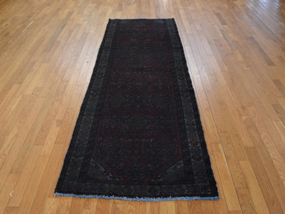 Malayer Vintage hand-knotted wool runner in Overdyed, 3'6" x 9'1", SKU O078890 (view 2)
