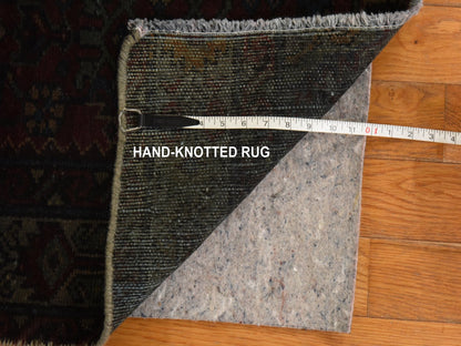 Malayer Vintage hand-knotted wool runner in Overdyed, 3'6" x 9'1", SKU O078890 (view 5)