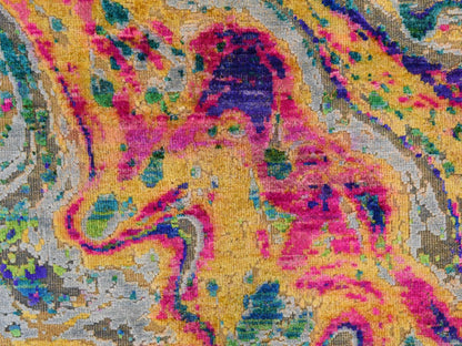 Transitional hand-knotted wool/silk rug in Multicolored, 5'10" x 8'8", SKU O078891 (view 5)