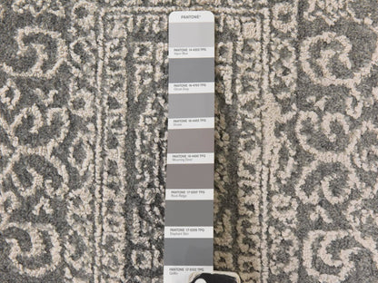 Modern / Contemporary hand-knotted wool/silk rug in Gray, 5'10" x 9'1", SKU O078893 (view 6)