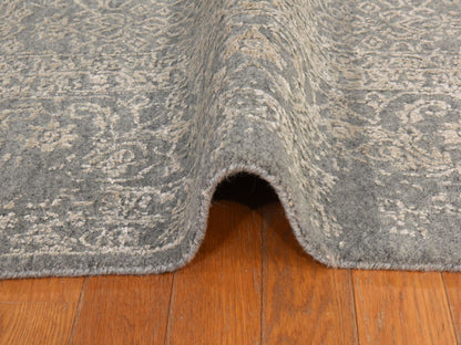 Modern / Contemporary hand-knotted wool/silk rug in Gray, 5'10" x 9'1", SKU O078893 (view 9)