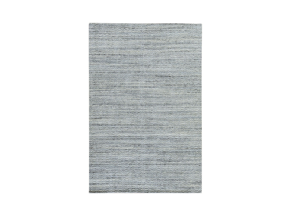 Modern / Contemporary hand-knotted wool rug in Gray, 6' x 9', SKU O078894