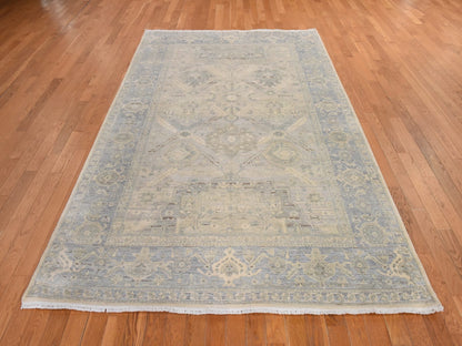 Oushak Oushak hand-knotted wool/silk rug in Ivory, 6' x 9'5", SKU O078897 (view 2)
