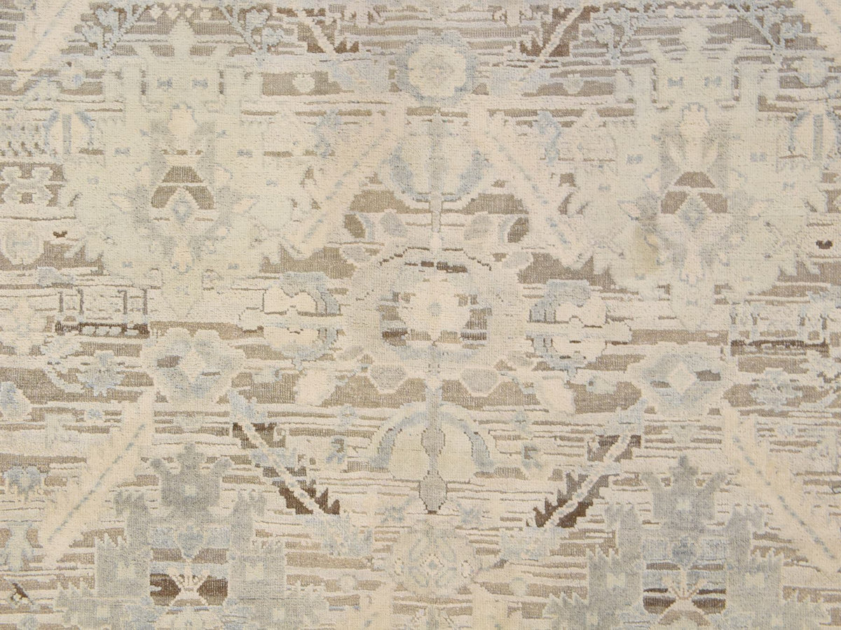 Oushak Oushak hand-knotted wool/silk rug in Ivory, 6' x 9'5", SKU O078897 (view 5)