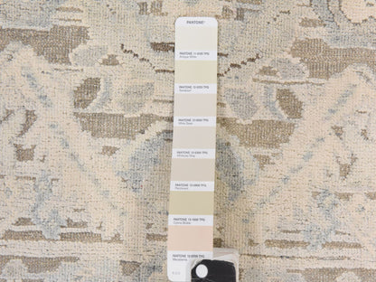 Oushak Oushak hand-knotted wool/silk rug in Ivory, 6' x 9'5", SKU O078897 (view 6)