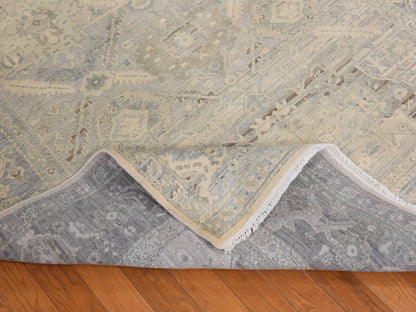 Oushak Oushak hand-knotted wool/silk rug in Ivory, 6' x 9'5", SKU O078897 (view 8)