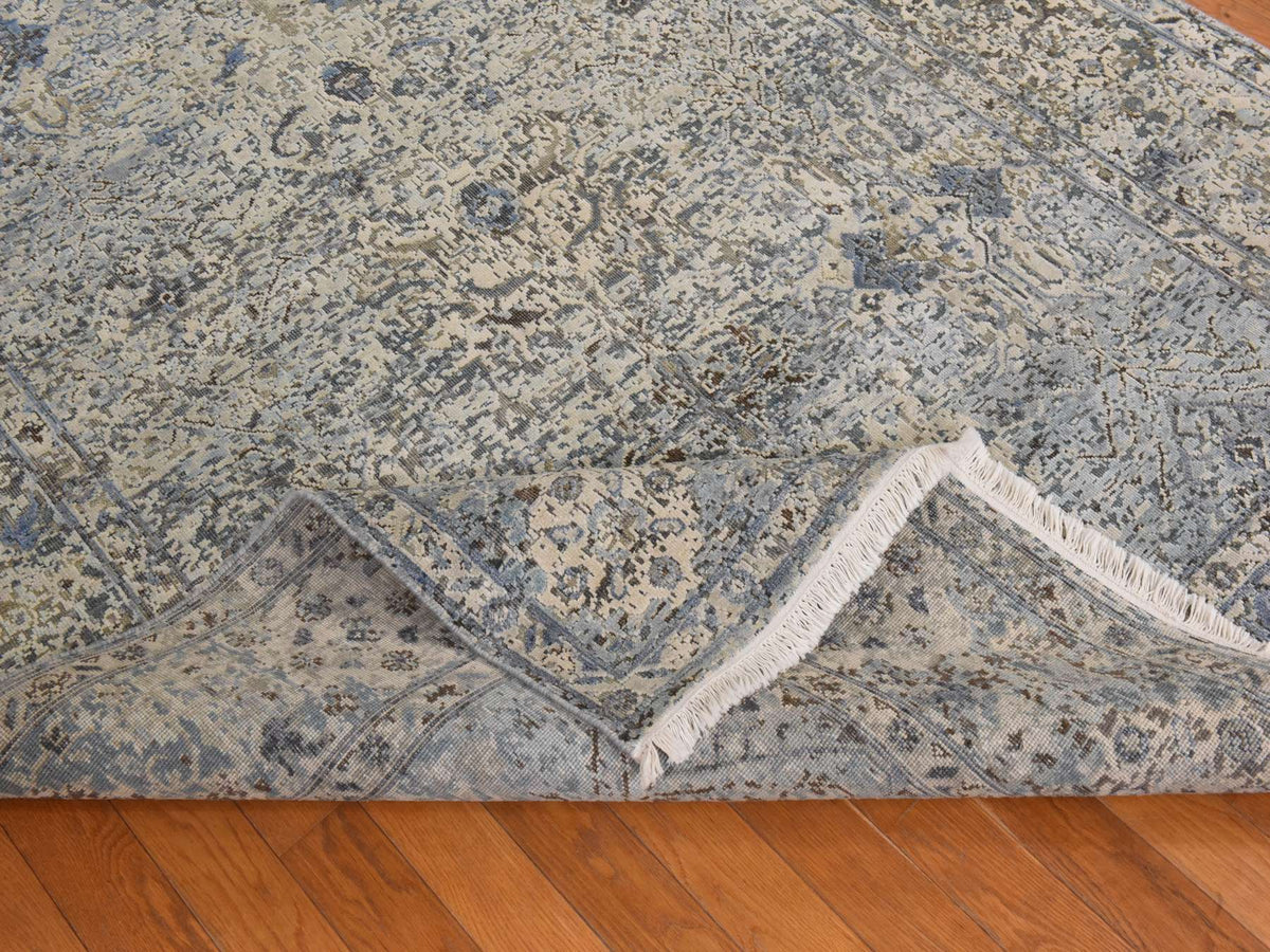 Oushak Transitional hand-knotted wool/silk rug in Ivory, 6' x 9'3", SKU O078899 (view 8)