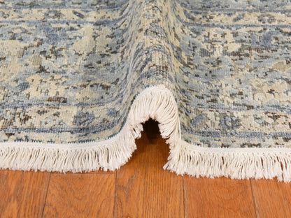 Oushak Transitional hand-knotted wool/silk rug in Ivory, 6' x 9'3", SKU O078899 (view 9)