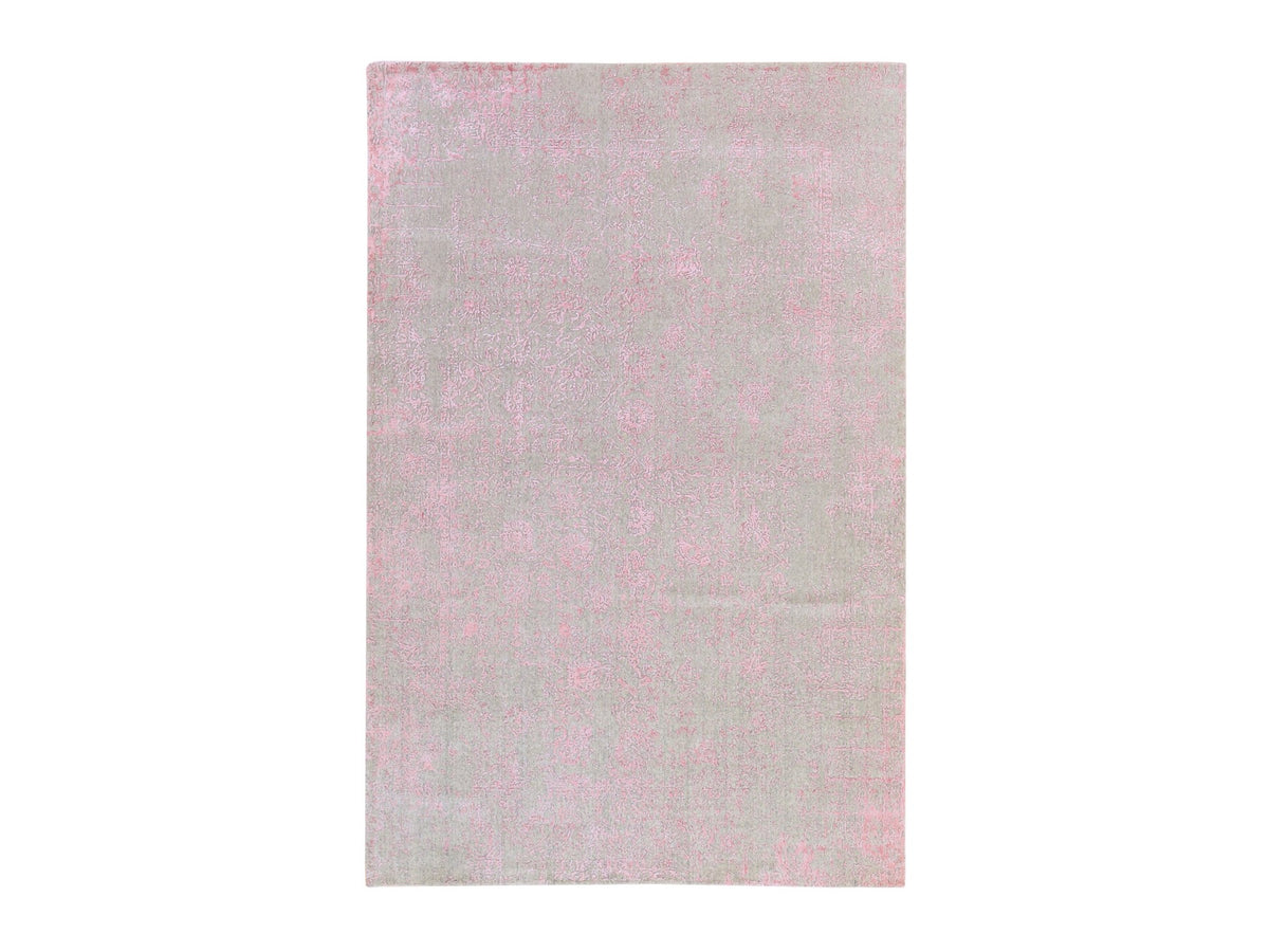 Transitional Transitional hand-knotted wool/silk rug in Pink, 6' x 9', SKU O078900