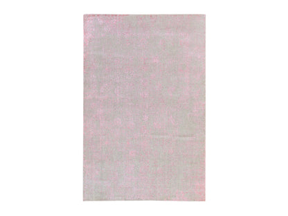 Transitional Transitional hand-knotted wool/silk rug in Pink, 6' x 9', SKU O078900