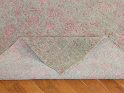 Transitional Transitional hand-knotted wool/silk rug in Pink, 6' x 9', SKU O078900 (view 8)