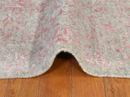 Transitional Transitional hand-knotted wool/silk rug in Pink, 6' x 9', SKU O078900 (view 9)