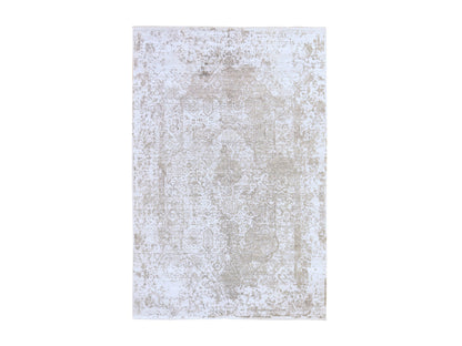 Persian Transitional hand-knotted wool/silk rug in Gray, 6' x 9', SKU O078901