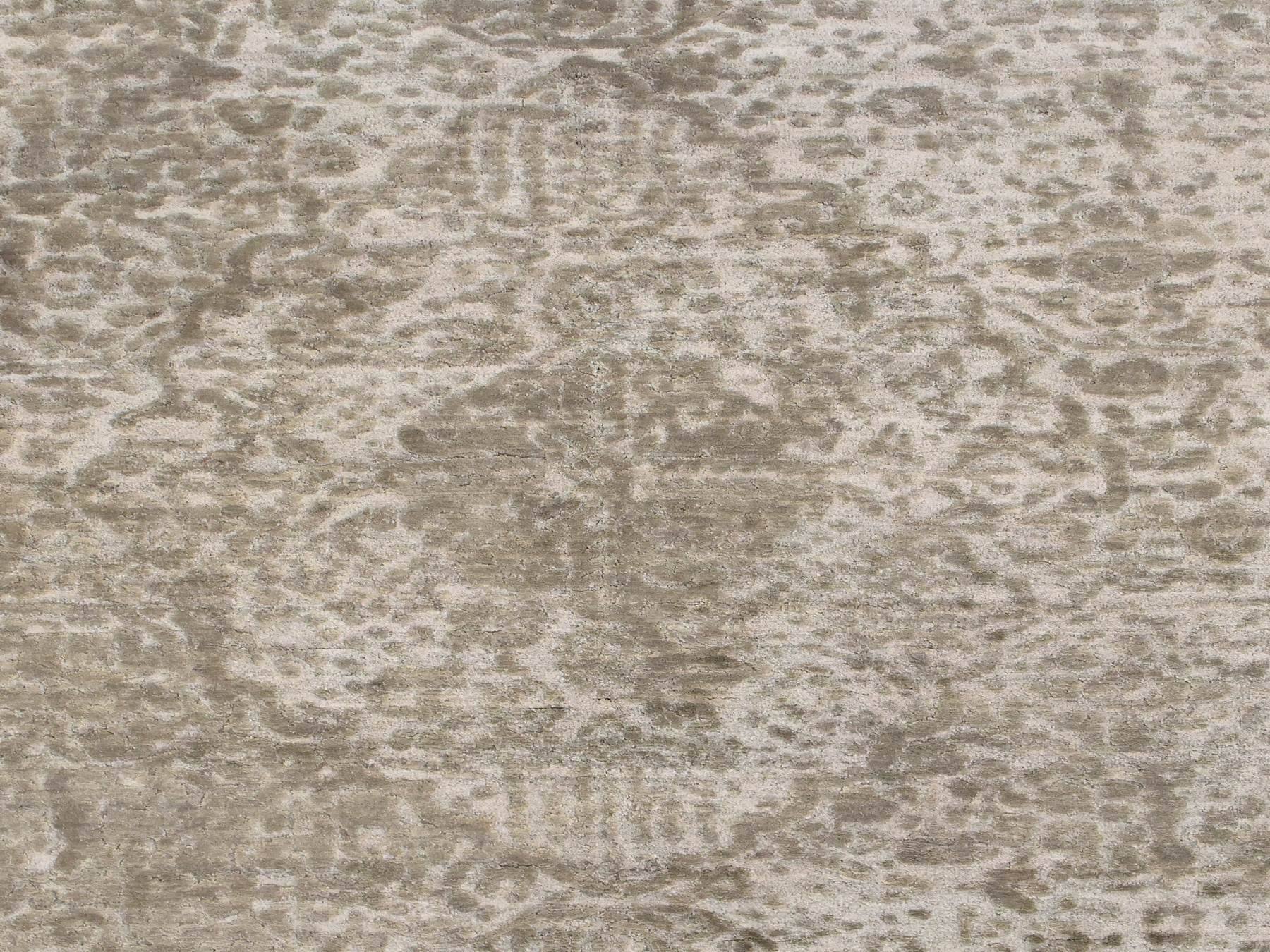Persian Transitional hand-knotted wool/silk rug in Gray, 6' x 9', SKU O078901 (view 5)