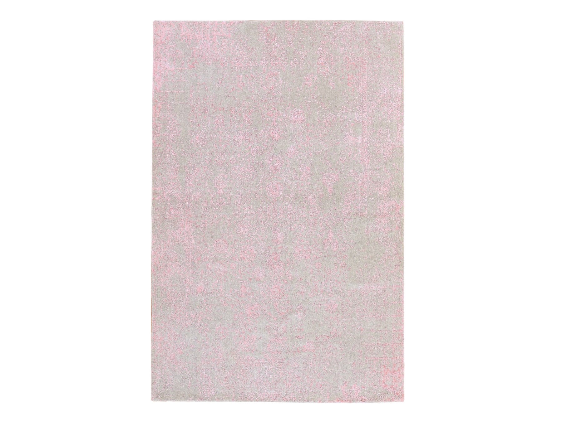 Transitional Transitional hand-knotted wool/silk rug in Pink, 6' x 9', SKU O078902