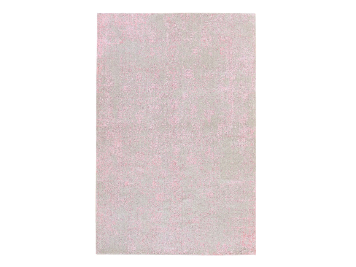 Transitional Transitional hand-knotted wool/silk rug in Pink, 6' x 9', SKU O078902