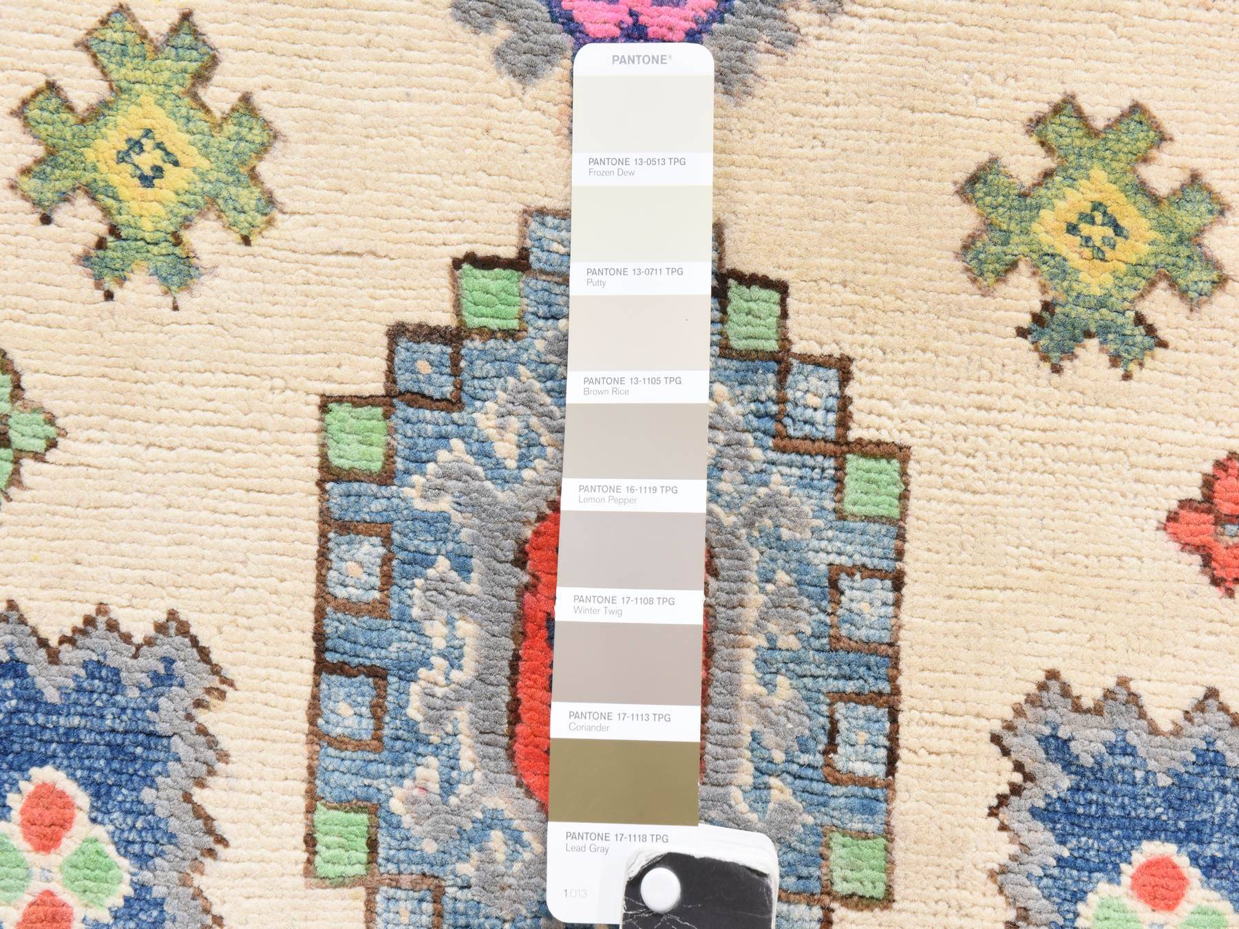 Kazak Khotan hand-knotted wool rug in Ivory, 3'1" x 4'9", SKU O078904 (view 4)