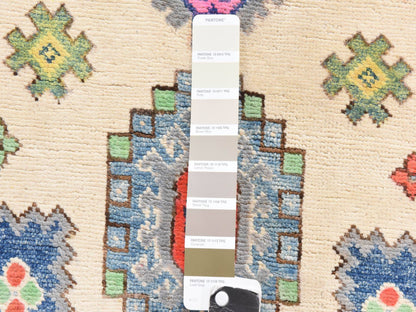 Kazak Khotan hand-knotted wool rug in Ivory, 3'1" x 4'9", SKU O078904 (view 4)