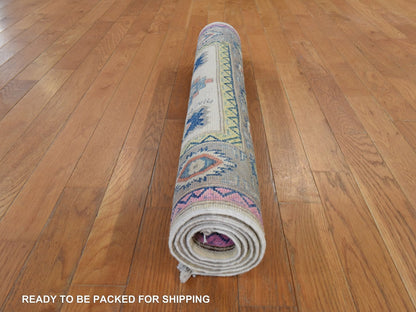 Kazak Khotan hand-knotted wool rug in Ivory, 3'1" x 4'9", SKU O078904 (view 7)