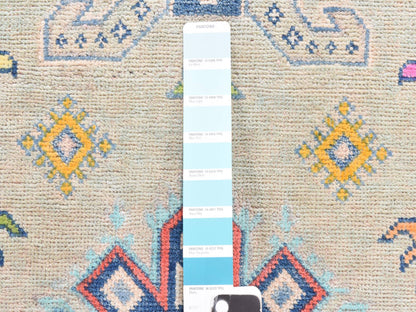 Kazak Kazak hand-knotted wool rug in Green, 3'4" x 4'9", SKU O078905 (view 4)