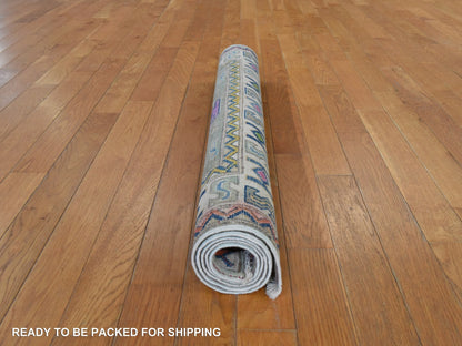 Kazak Kazak hand-knotted wool rug in Green, 3'4" x 4'9", SKU O078905 (view 7)