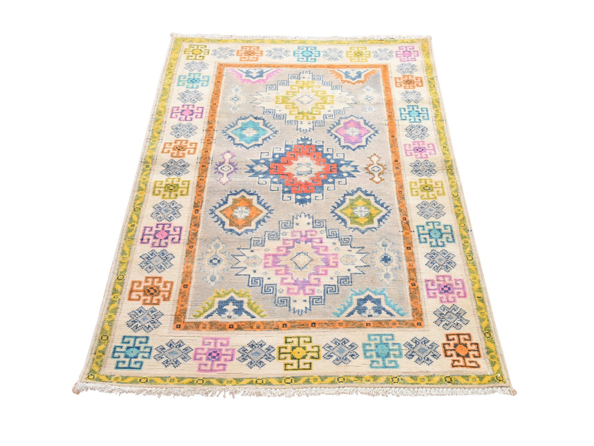 Kazak Kazak hand-knotted wool rug in Gray, 3'1" x 4'10", SKU O078906