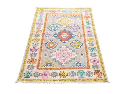 Kazak Kazak hand-knotted wool rug in Gray, 3'1" x 4'10", SKU O078906