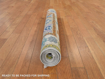 Kazak Kazak hand-knotted wool rug in Gray, 3'1" x 4'10", SKU O078906 (view 7)