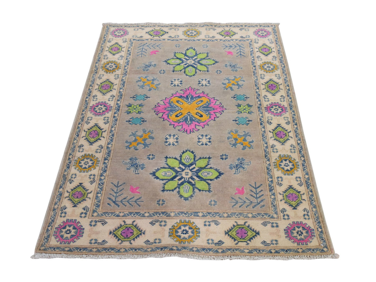 Kazak Kazak hand-knotted wool rug in Brown, 3'5" x 4'10", SKU O078908