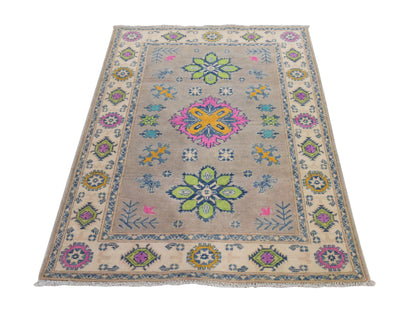 Kazak Kazak hand-knotted wool rug in Brown, 3'5" x 4'10", SKU O078908
