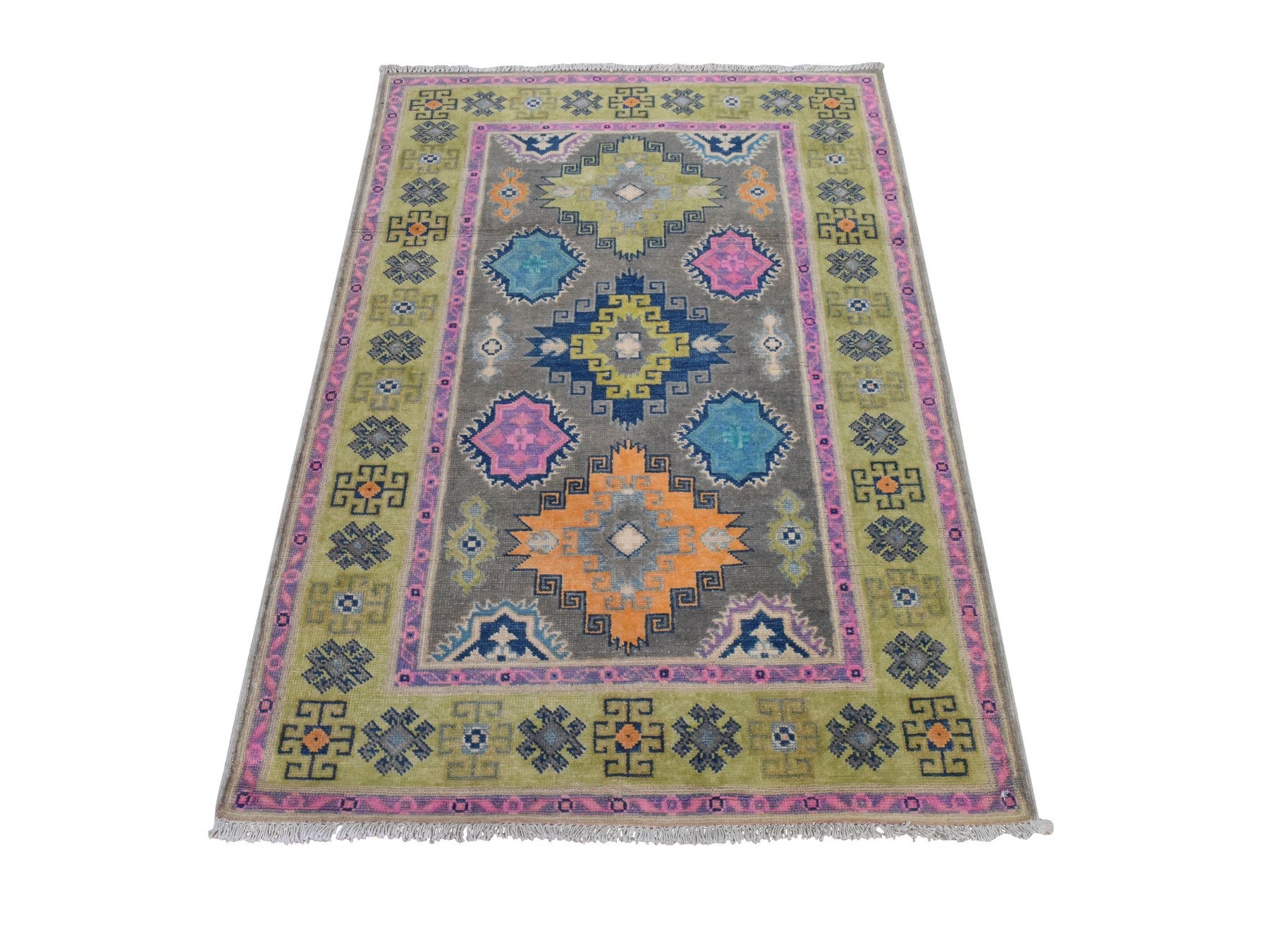 Kazak Kazak hand-knotted wool rug in Brown, 3'2" x 4'9", SKU O078909
