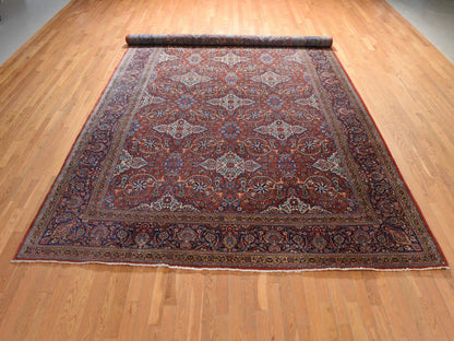 Persian Antique hand-knotted wool rug in Red, 10' x 16'8", SKU O078911 (view 2)