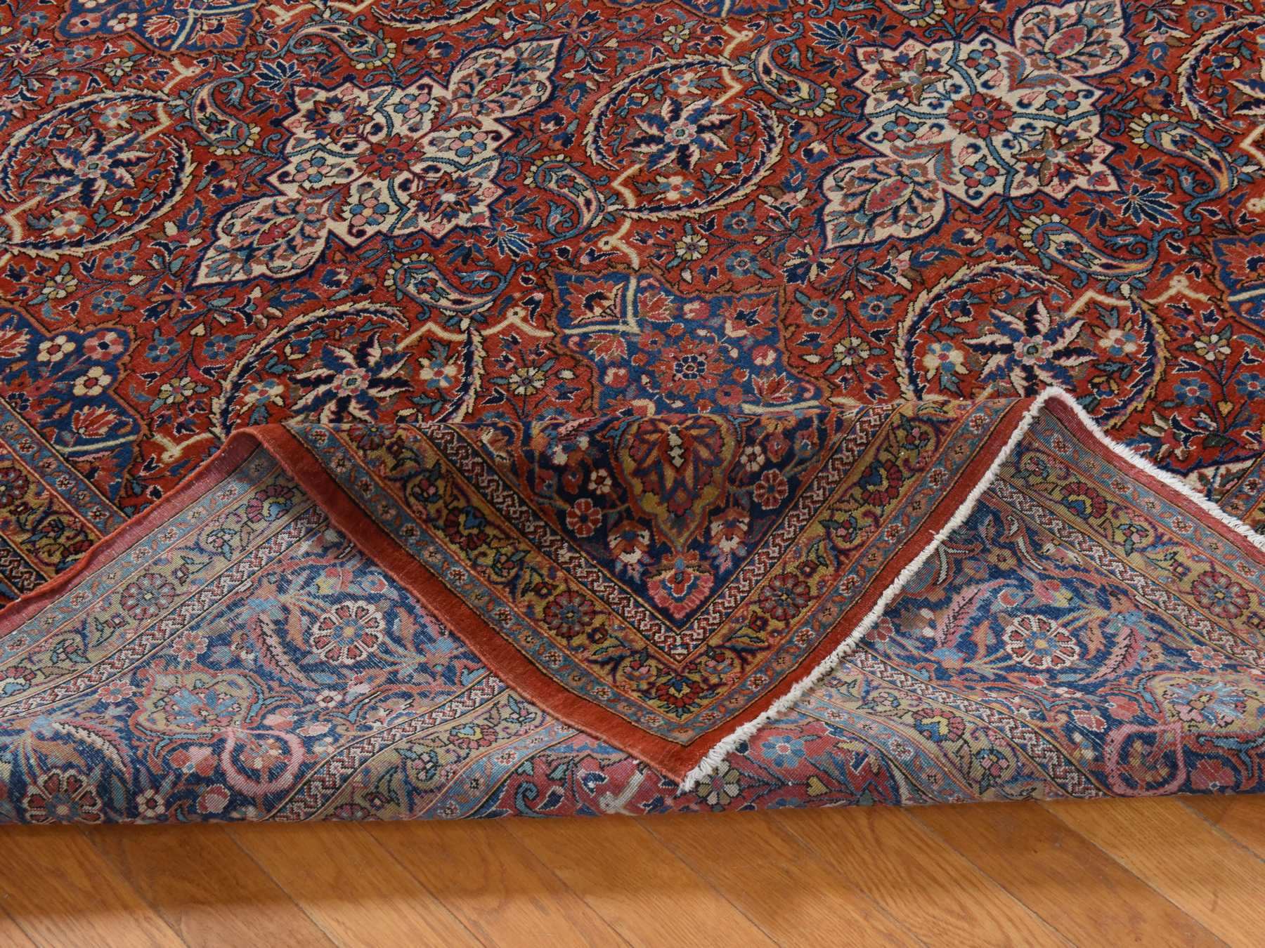 Persian Antique hand-knotted wool rug in Red, 10' x 16'8", SKU O078911 (view 8)