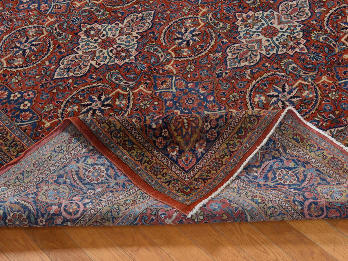 Persian Antique hand-knotted wool rug in Red, 10' x 16'8", SKU O078911 (view 8)