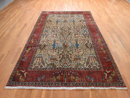 Persian Vintage hand-knotted wool rug in Ivory, 6'6" x 9'8", SKU O078912 (view 2)