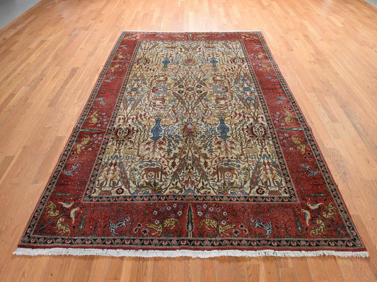 Persian Vintage hand-knotted wool rug in Ivory, 6'6" x 9'8", SKU O078912 (view 2)