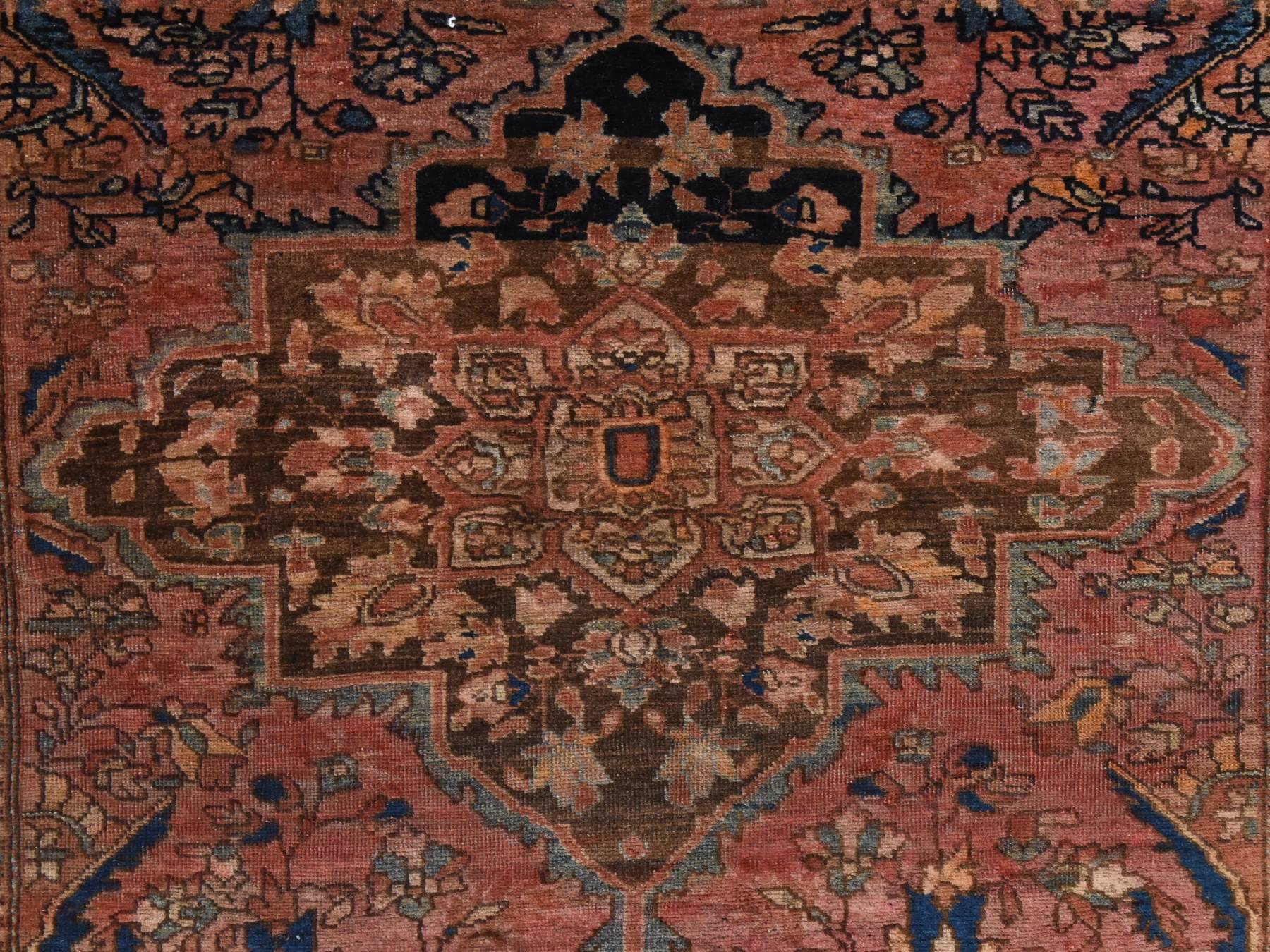 Persian Antique hand-knotted wool rug in Pink, 2'9" x 4'6", SKU O078913 (view 3)
