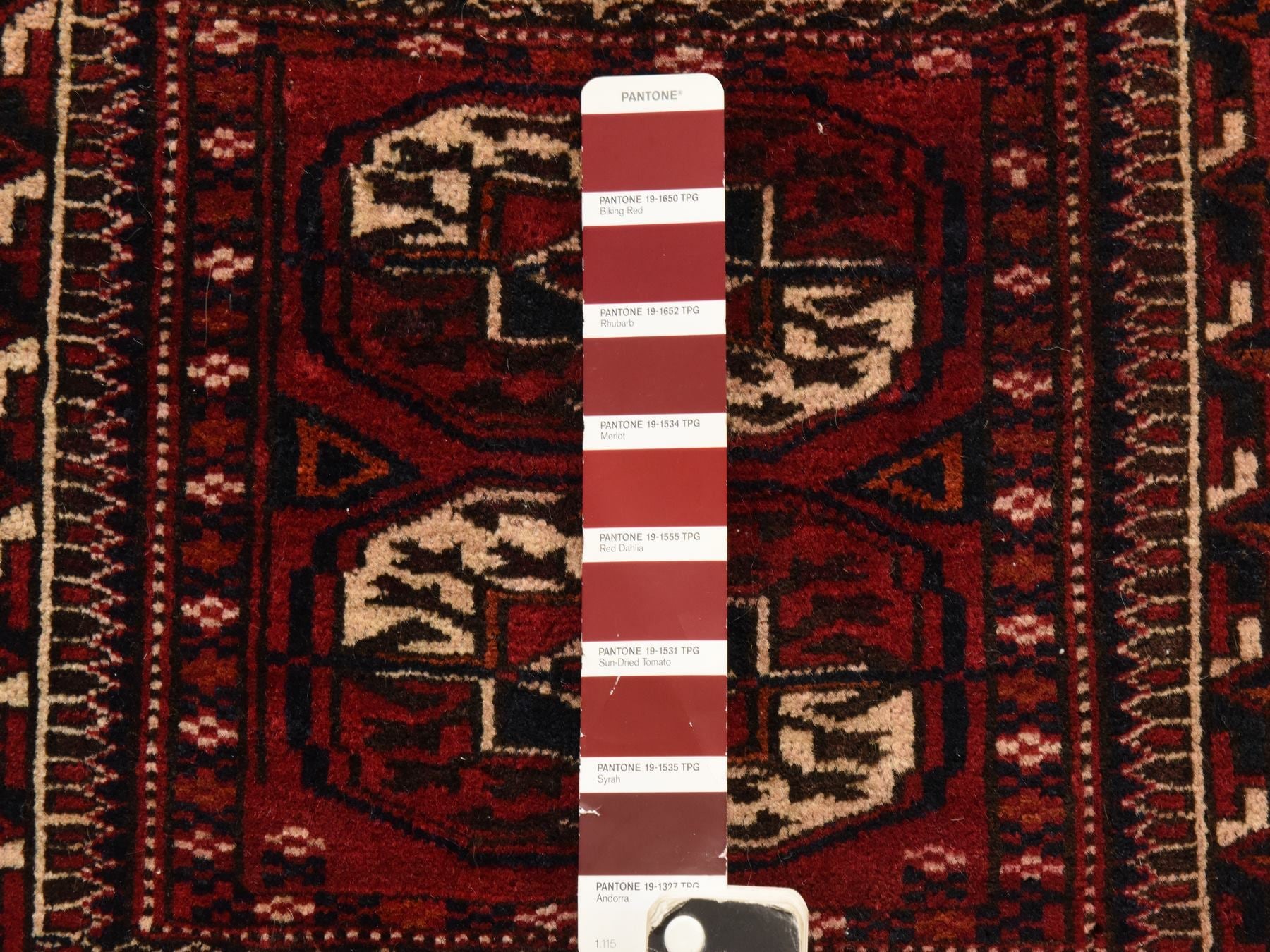Antique hand-knotted wool rug in Red, 1'6" x 2'1", SKU O078916 (view 4)