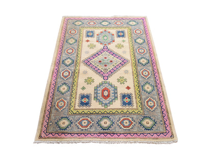 Kazak Kazak hand-knotted wool rug in Ivory, 3'2" x 4'10", SKU O078917
