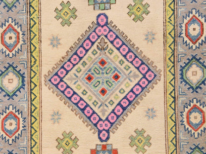 Kazak Kazak hand-knotted wool rug in Ivory, 3'2" x 4'10", SKU O078917 (view 3)